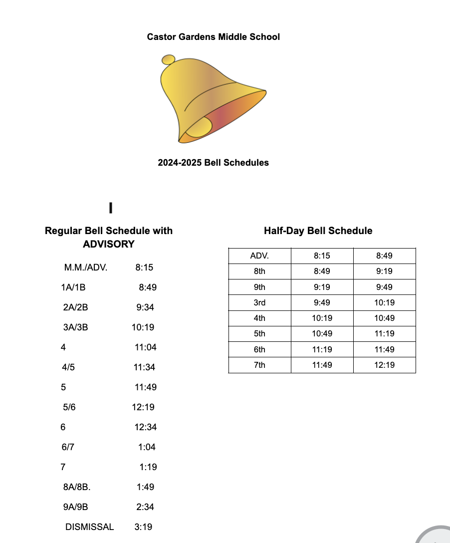 24/25 Bell Schedule 